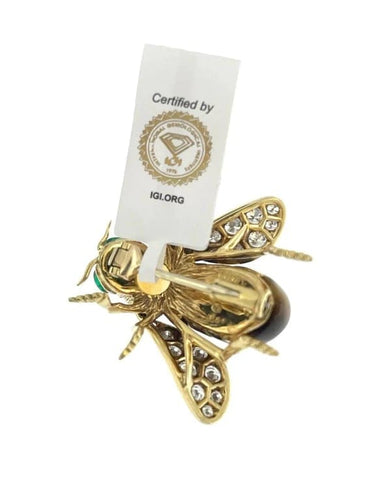 Broche René Kreiss - Broche en or jaune 18 carats à diamants et citrine 58 Facettes