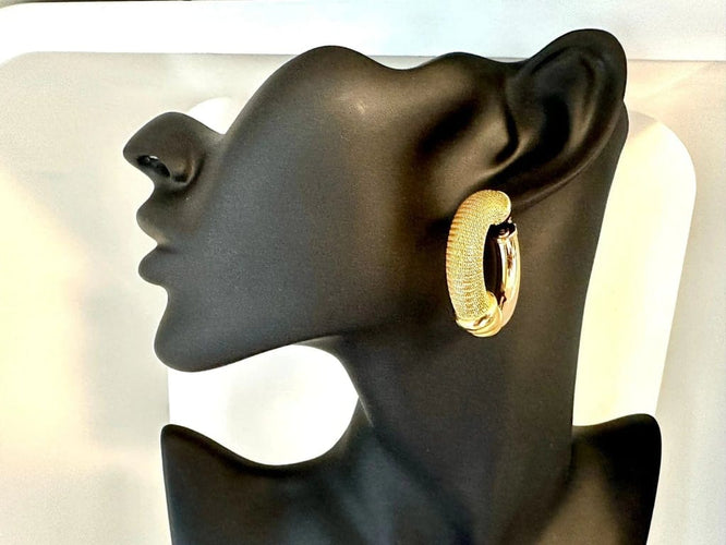 Boucles d'oreilles G&C - Boucles d’oreilles modernes en or jaune 18 carats 58 Facettes
