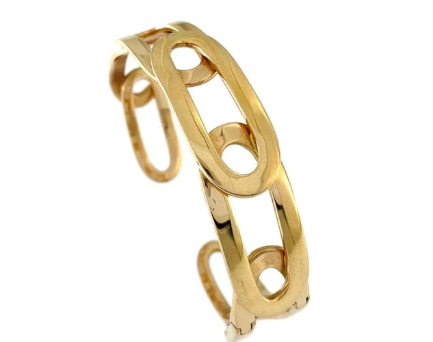 Bracelet New Ander - Manchette à maillons en or jaune 18 carats 58 Facettes