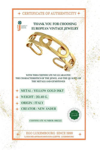 Bracelet New Ander - Manchette à maillons en or jaune 18 carats 58 Facettes