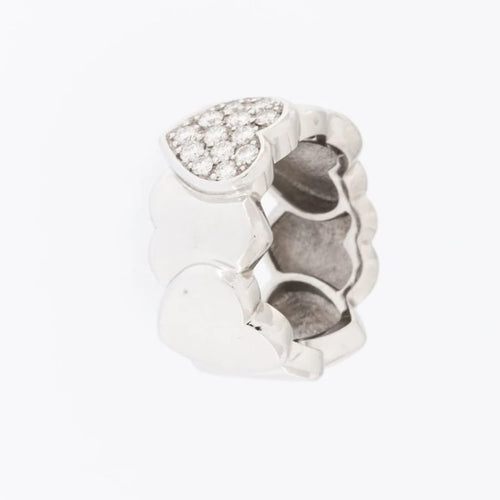 Bague 48 FRED - Bague cœur en or blanc 18 carats et diamants 58 Facettes