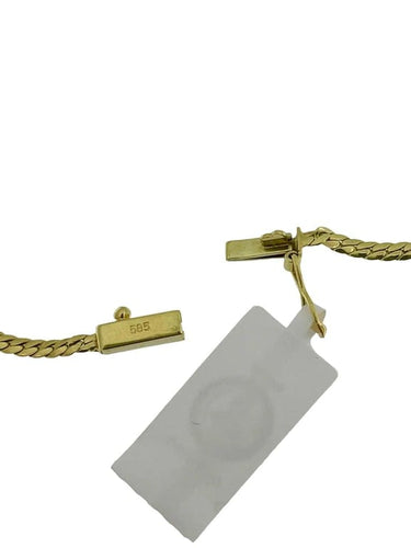 Collier Collier en or jaune et or blanc 14 carats, diamants et aigue-marine 58 Facettes