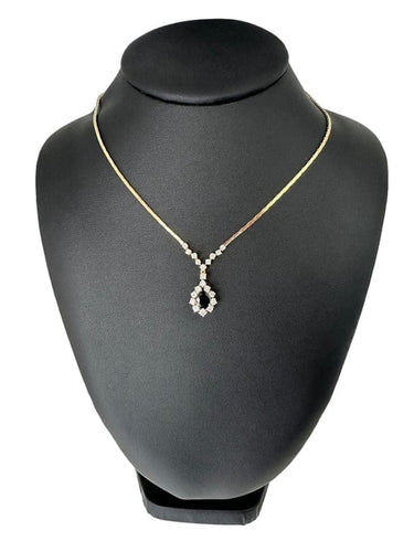 Collier Collier pendentif - Diamants et saphir en or jaune 14 carats 58 Facettes