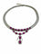 Collier Collier en or blanc 18 carats avec diamants et rubis, certificat IGI 58 Facettes