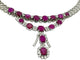 Collier Collier en or blanc 18 carats avec diamants et rubis, certificat IGI 58 Facettes
