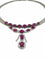 Collier Collier en or blanc 18 carats avec diamants et rubis, certificat IGI 58 Facettes