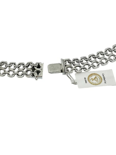 Collier Collier en or blanc 18 carats avec diamants et rubis, certificat IGI 58 Facettes