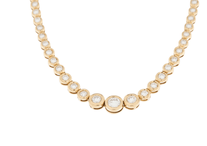 Collier Collier en or jaune 18 carats et 99 diamants 58 Facettes