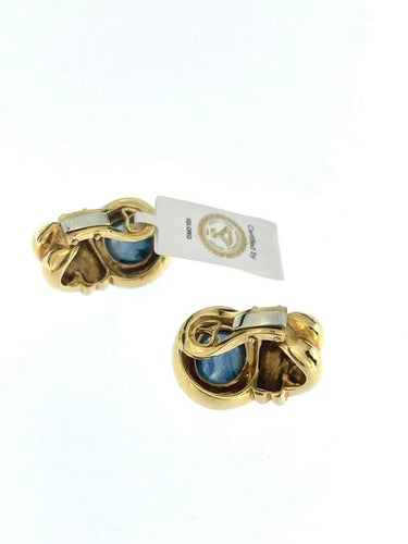 Boucles d'oreilles Parure Art déco - Boucles d'oreilles et pendentif en or jaune 18 carats et saphirs 58 Facettes