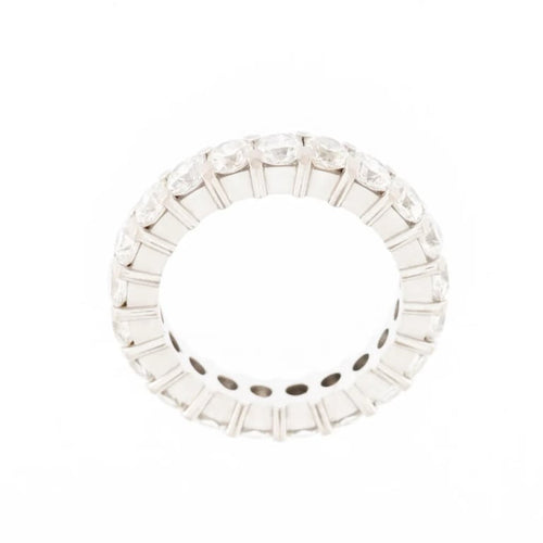 Bague 56 Bague Eternity - Alliance en or blanc 18 carats et diamants 58 Facettes