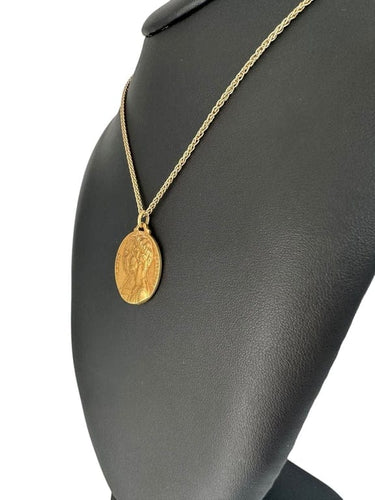 Pendentif René Cliquet - Pendentif médaille en or jaune 18k Luxembourg 58 Facettes