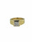 Bague 56 Bague chevalière certifiée HRD en or jaune et blanc 18 carats avec diamant 58 Facettes