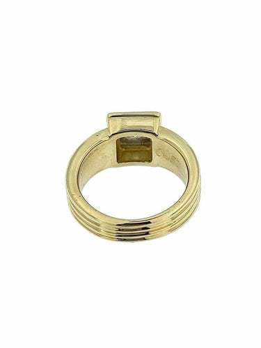 Bague 56 Bague chevalière certifiée HRD en or jaune et blanc 18 carats avec diamant 58 Facettes