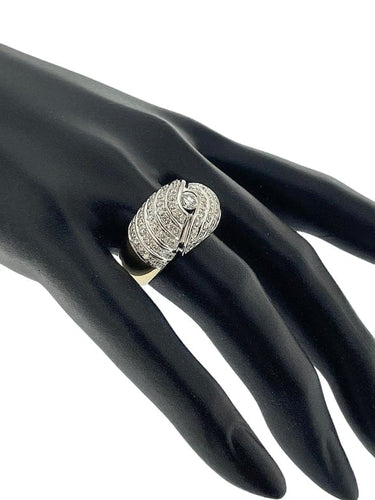 Bague 57 Bague dôme en or jaune et blanc 18 carats et diamants 58 Facettes