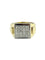 Bague 67 Bague chevalière vintage en or jaune et blanc 18 carats, diamant 58 Facettes