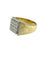 Bague 67 Bague chevalière vintage en or jaune et blanc 18 carats, diamant 58 Facettes