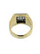 Bague 67 Bague chevalière vintage en or jaune et blanc 18 carats, diamant 58 Facettes