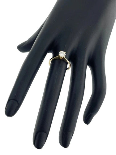 Bague 53 Bague solitaire en or jaune 18 carats avec diamant 0,65 ct 58 Facettes