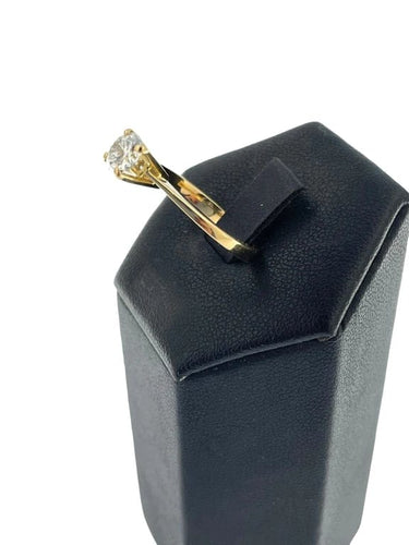 Bague 53 Bague solitaire en or jaune 18 carats avec diamant 0,65 ct 58 Facettes
