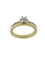 Bague 56 Bague de fiançailles - Bague en or jaune et blanc 18 carats avec diamants 58 Facettes