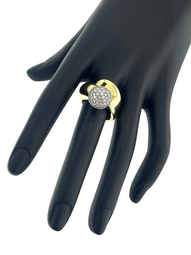 Bague 55.5 Bague rétro en or jaune 18 carats et diamants 58 Facettes