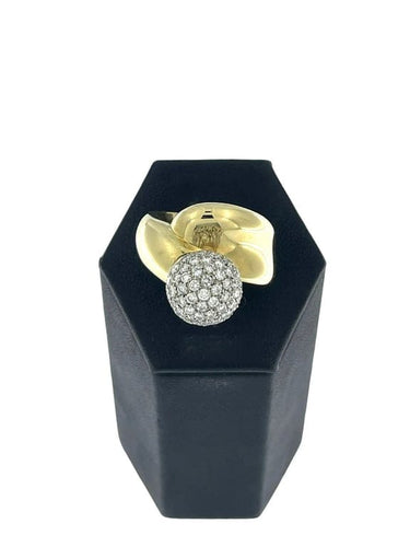 Bague 55.5 Bague rétro en or jaune 18 carats et diamants 58 Facettes