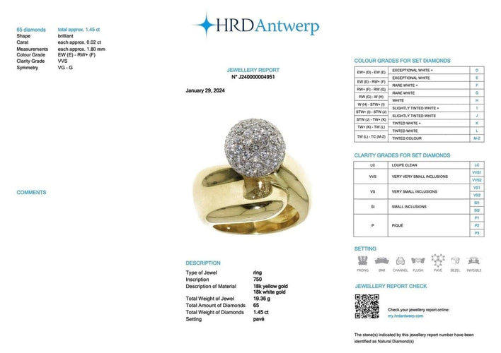 Bague 55.5 Bague rétro en or jaune 18 carats et diamants 58 Facettes