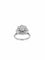 Bague 53 Bague rétro en platine avec diamants, certificat HRD 58 Facettes