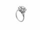 Bague 53 Bague rétro en platine avec diamants, certificat HRD 58 Facettes