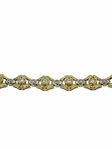 Bracelet Bracelet rétro deux ors 18 carats avec diamants 58 Facettes