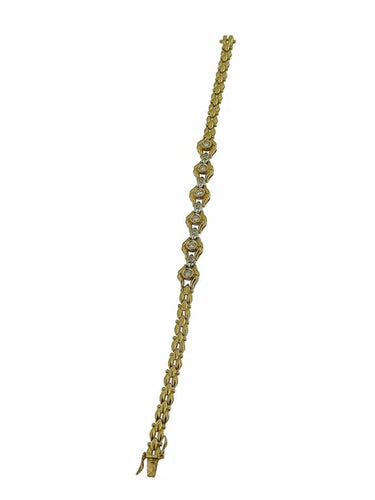 Bracelet Bracelet rétro deux ors 18 carats avec diamants 58 Facettes