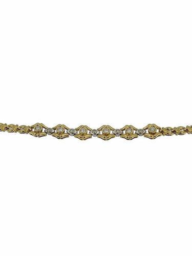 Bracelet Bracelet rétro deux ors 18 carats avec diamants 58 Facettes