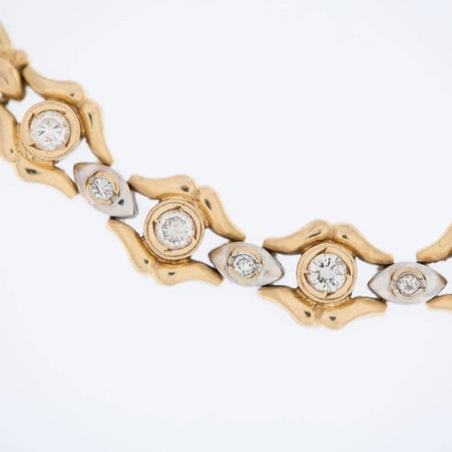 Bracelet Bracelet rétro deux ors 18 carats avec diamants 58 Facettes