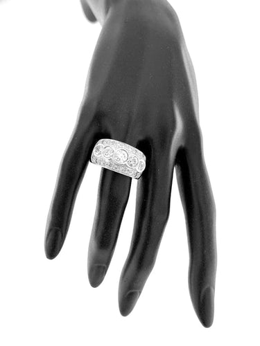Bague 63.5 Bague en or jaune et blanc 18 carats avec diamants 3,25 ct 58 Facettes