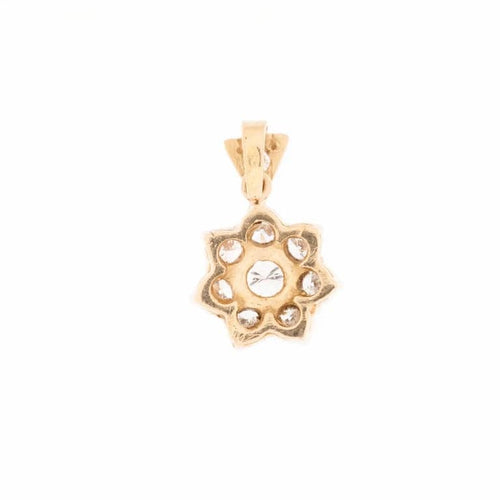Pendentif Pendentif marguerite en or jaune 18 carats et diamants 58 Facettes