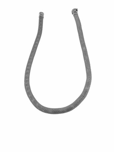 Collier Urbino - Collier à mailles tubulaires en or blanc 18 carats 58 Facettes