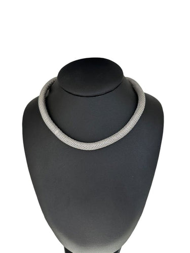 Collier Urbino - Collier à mailles tubulaires en or blanc 18 carats 58 Facettes
