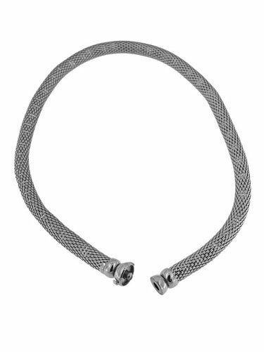Collier Urbino - Collier à mailles tubulaires en or blanc 18 carats 58 Facettes