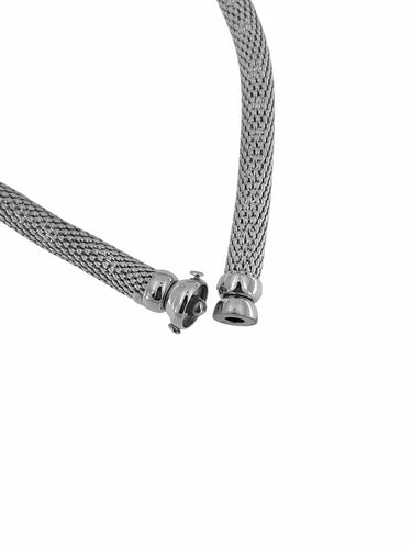 Collier Urbino - Collier à mailles tubulaires en or blanc 18 carats 58 Facettes