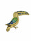 Broche Broche toucan vintage en or jaune 18 carats avec émail et rubis 58 Facettes