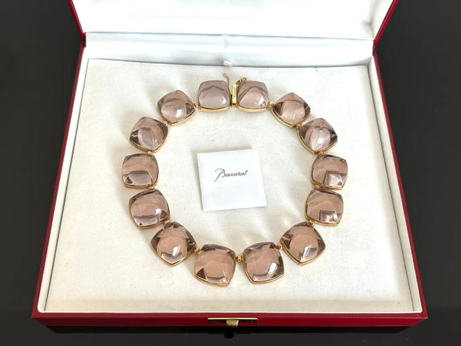 Collier Baccarat - Collier en or jaune 18 carats et cristal fumé 58 Facettes