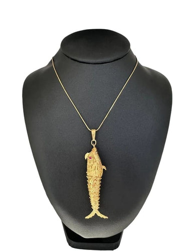 Pendentif Pendentif artisanal italien en or jaune 18 carats avec rubis 58 Facettes