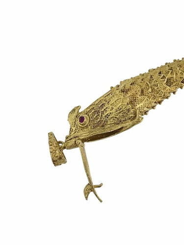 Pendentif Pendentif artisanal italien en or jaune 18 carats avec rubis 58 Facettes
