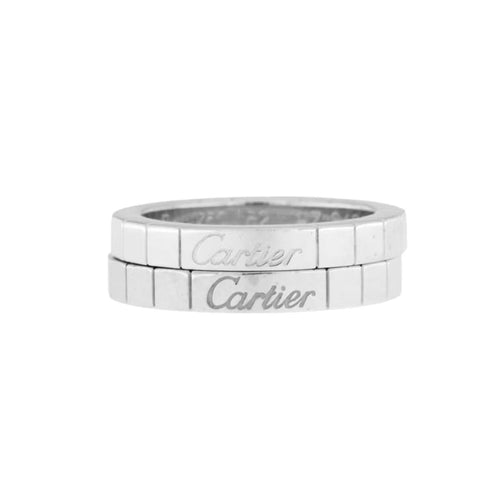 Bague 52 Cartier Lanières - Bague en or blanc 18 carats 58 Facettes