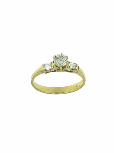 Bague 54 Bague trilogie en or jaune 18 carats avec diamants 0,80 ct 58 Facettes