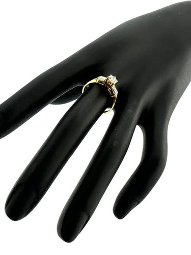 Bague 54 Bague trilogie en or jaune 18 carats avec diamants 0,80 ct 58 Facettes