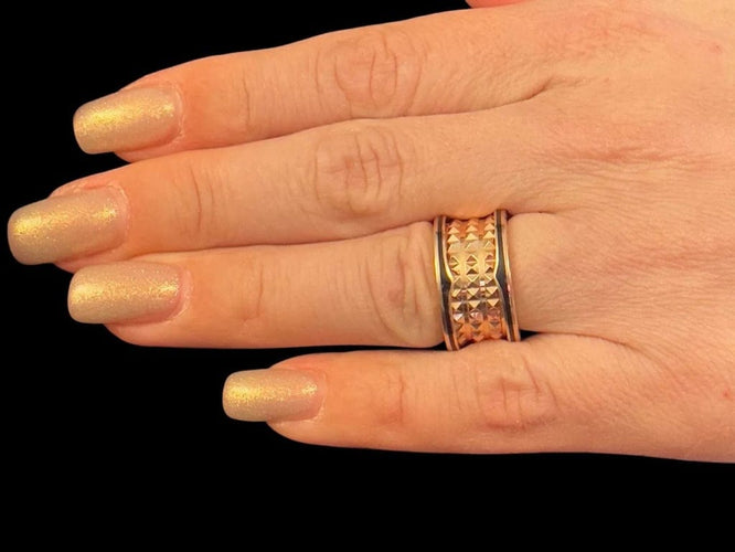 Bague 54.5 Bulgari B.zero1 - Bague en or rose 18 carats et céramique 58 Facettes
