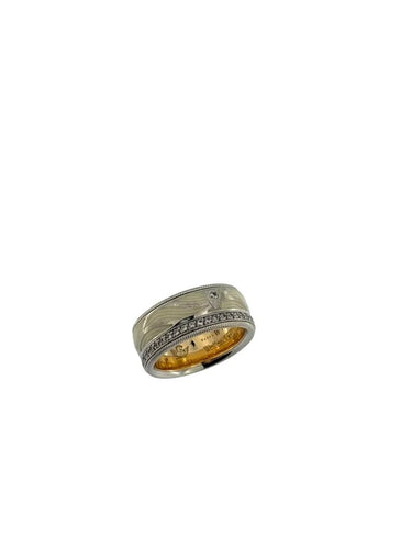Bague 54 Wellendorff - Bague cinétique en or blanc et or rose, émail et diamants 58 Facettes