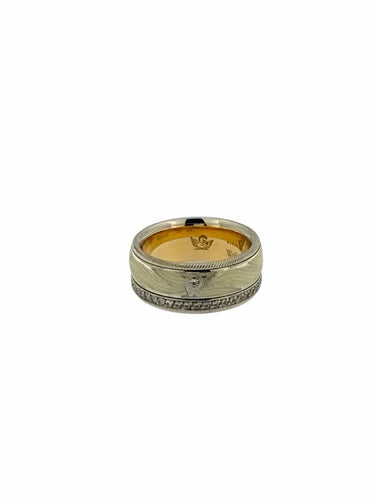 Bague 54 Wellendorff - Bague cinétique en or blanc et or rose, émail et diamants 58 Facettes