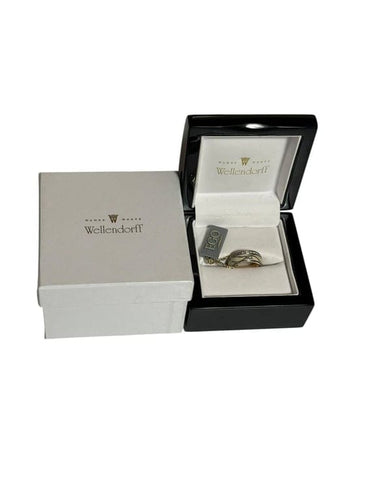 Bague 54 Wellendorff - Bague cinétique en or blanc et or rose, émail et diamants 58 Facettes